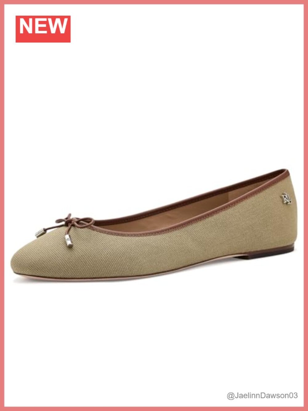 Washed Canvas Ballet Flats with Leather Bow